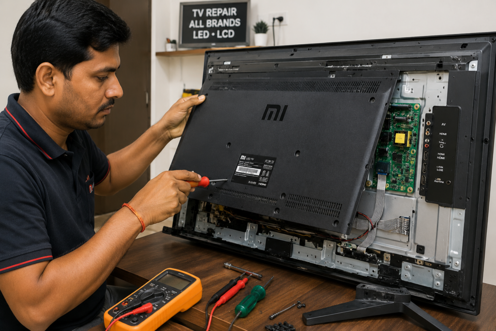 file local tv technician repairing mi tv cost india