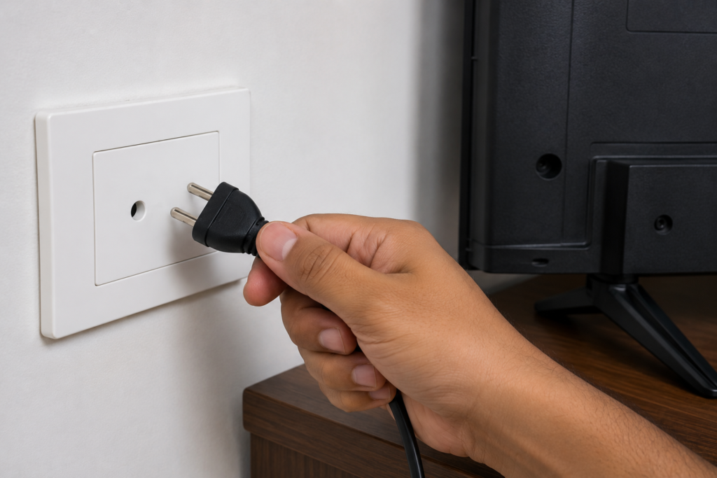 mi tv power reset unplug cable fix