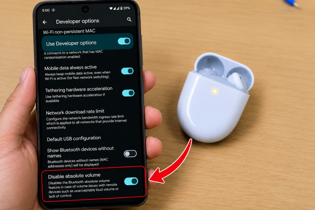 Pixel Buds A Series Low Volume Fix — Permanent Solution for Google Pixel Buds Sound Problem disable absolute volume developer options pixel buds a series fix