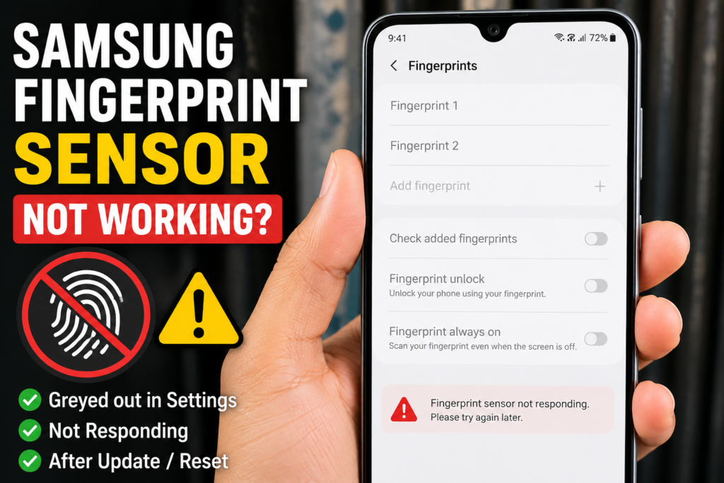 Samsung Fingerprint Sensor Not Working After Update? Fix It in 2 Minutes — No Data Loss samsung a30 fingerprint problem not working after update