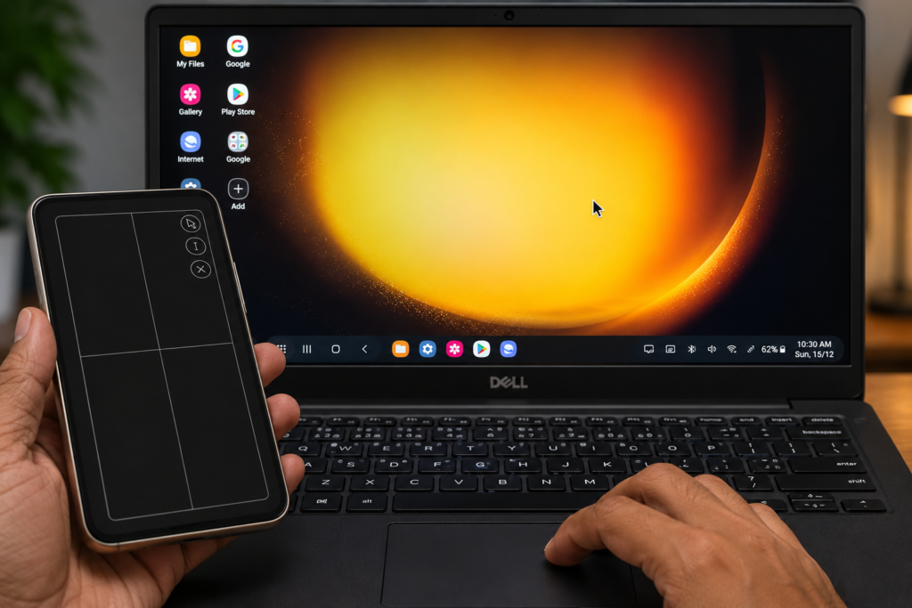 samsung dex laptop trackpad mouse control