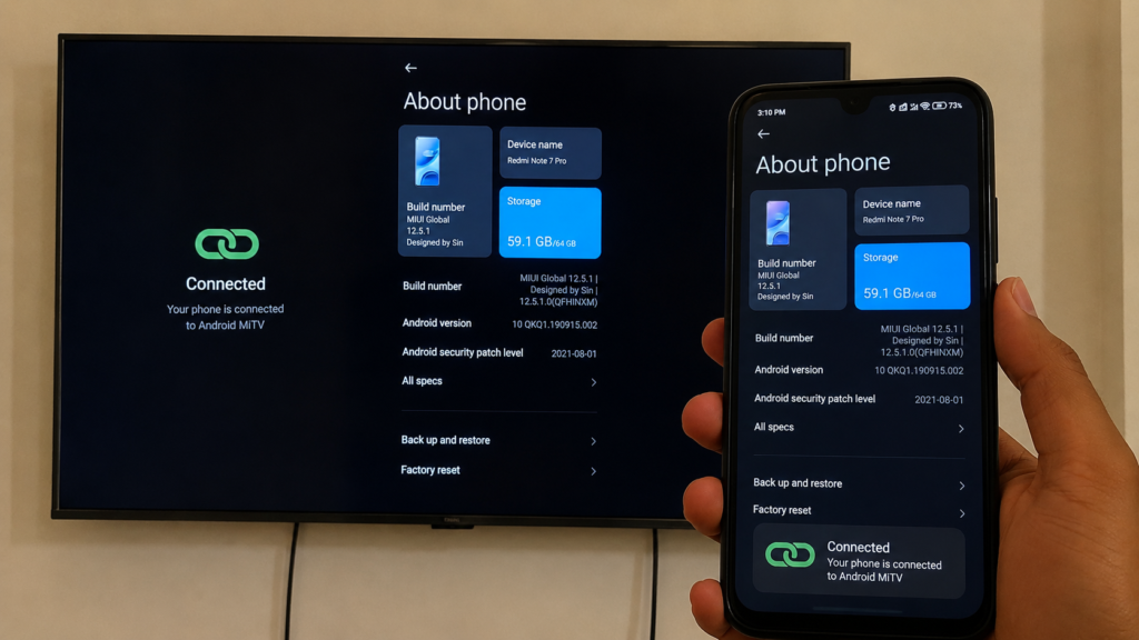 Mi TV Connect to Phone Wirelessly