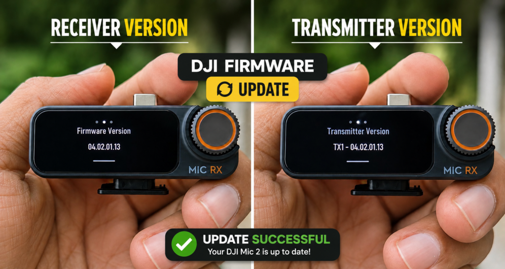 dji mic 2 firmware update guide hindi transmitter receiver
