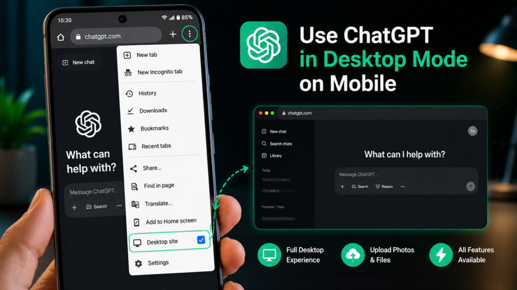 chatgpt photo upload problem fix desktop mode chrome]