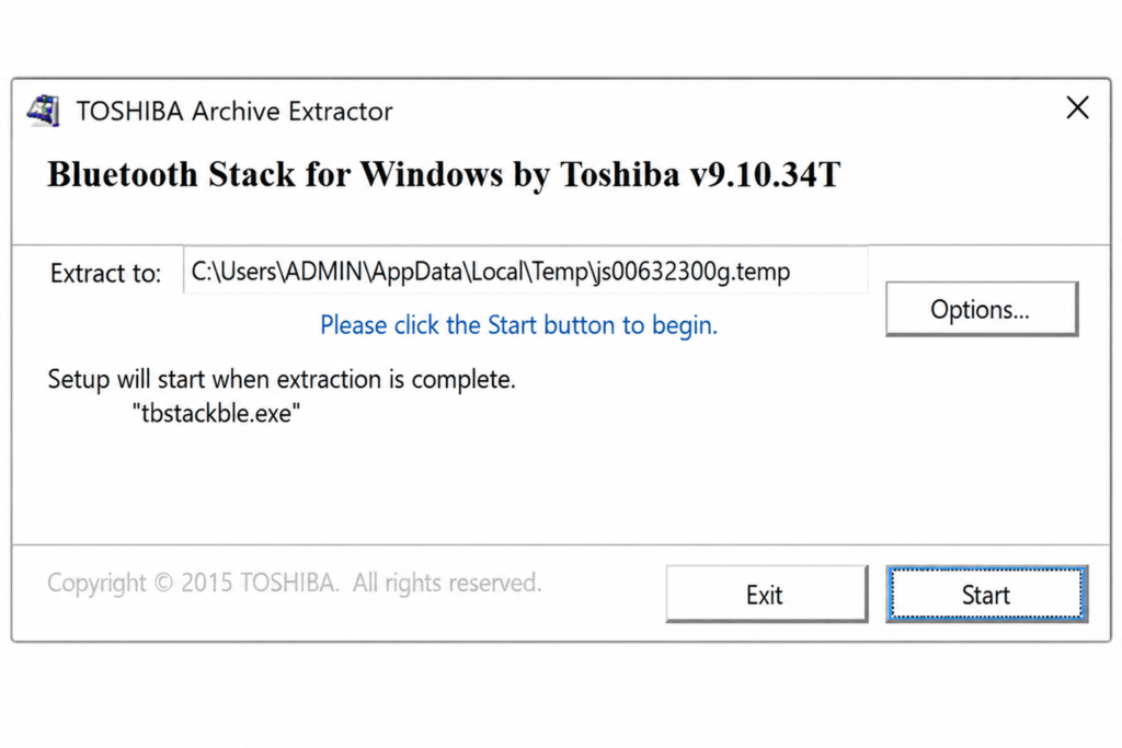 Bluetooth Driver Problem Fixed — How to Install Toshiba RFBUS Bluetooth Stack on Windows 7 and Windows 10 toshiba bluetooth stack installer archive extractor v9 10 34t windows