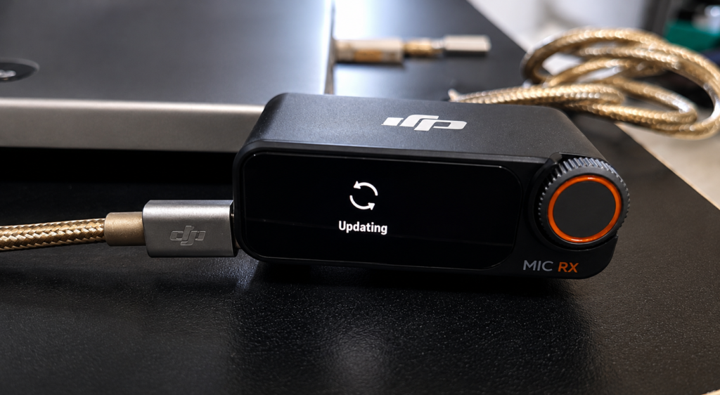 dji mic 2 receiver updating firmware screen status