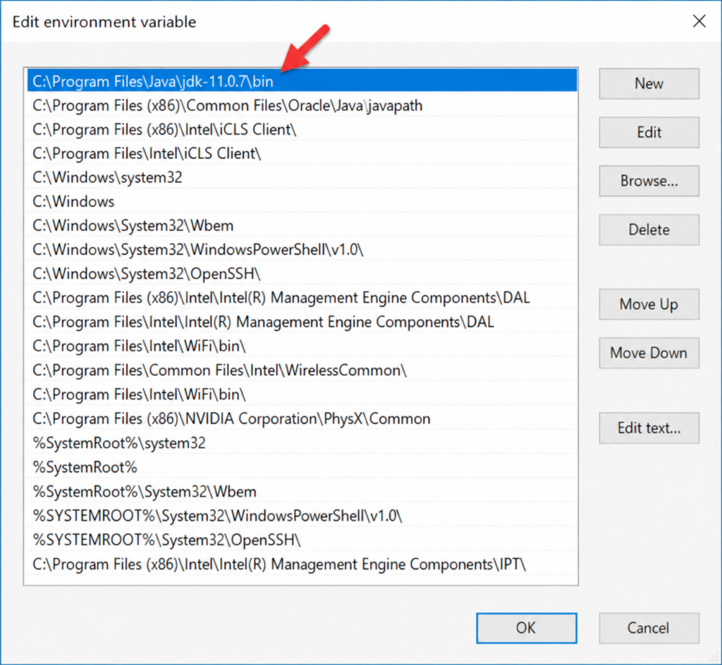 jdk path move top environment variables windows fix jni error java