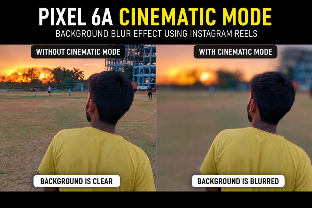 pixel 6a no cinematic mode vs instagram blur background effect comparison