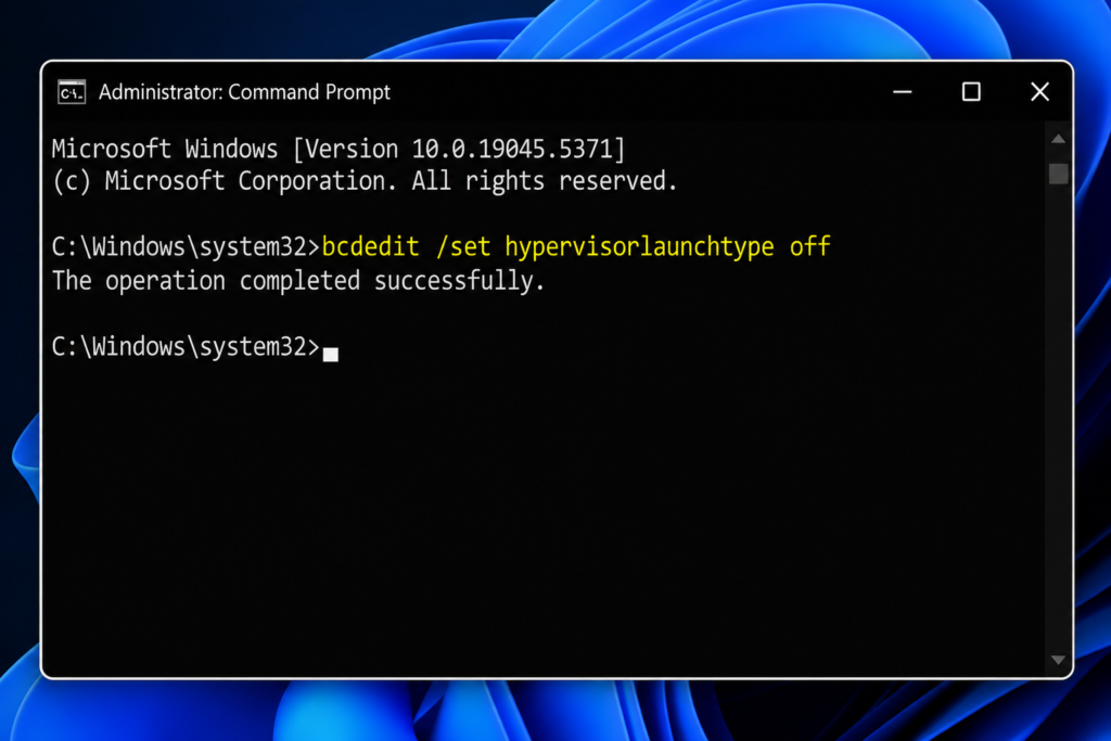 MEmu Not Opening? Fix "The Core Process of Emulator Has Ended" Error (Hyper-V Guide) memu hyper v is detected bcdedit fix screenshot