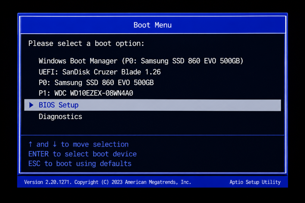 enter bios setup menu laptop