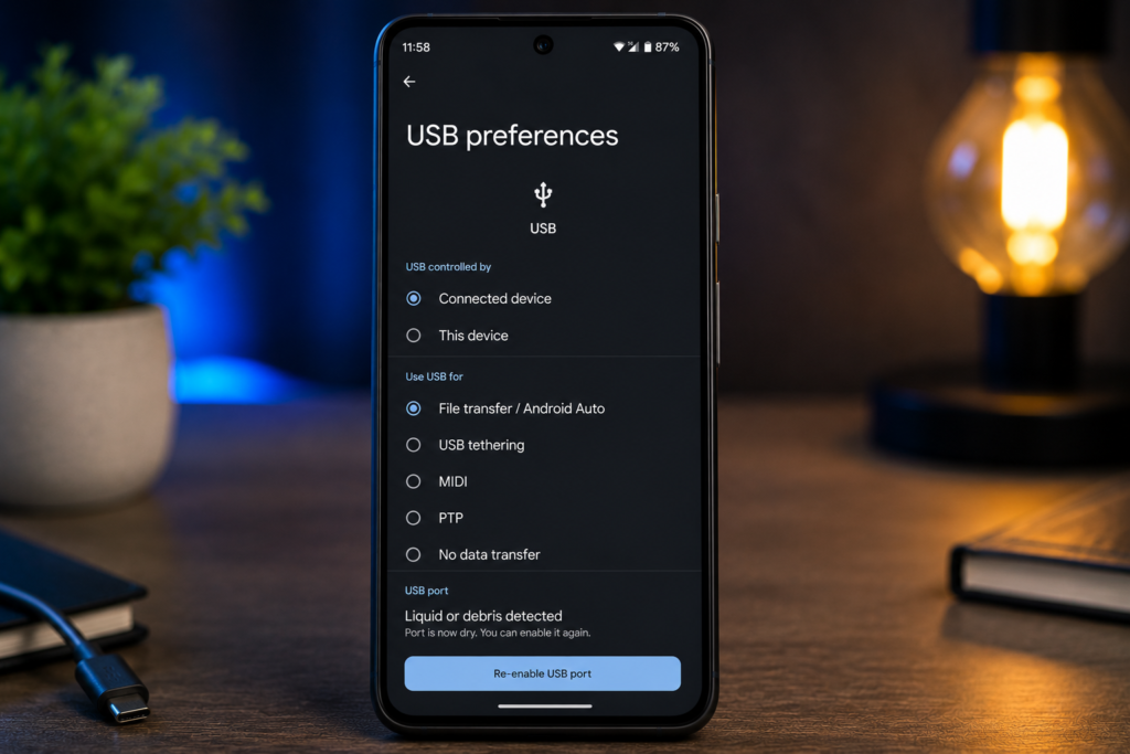 google pixel usb port disabled how to enable settings