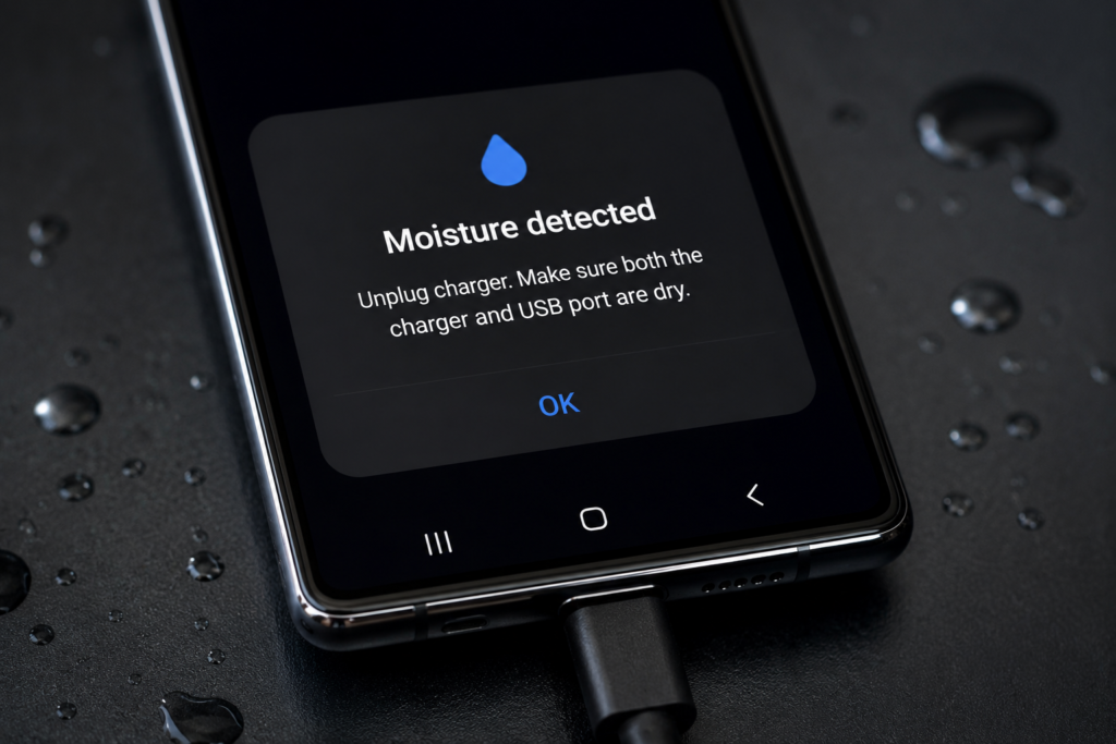 Samsung Charging Port Moisture Detected? Complete Fix Guide for All Galaxy Models (S23, S24, S25, S26, S27) water in charging port samsung galaxy all models