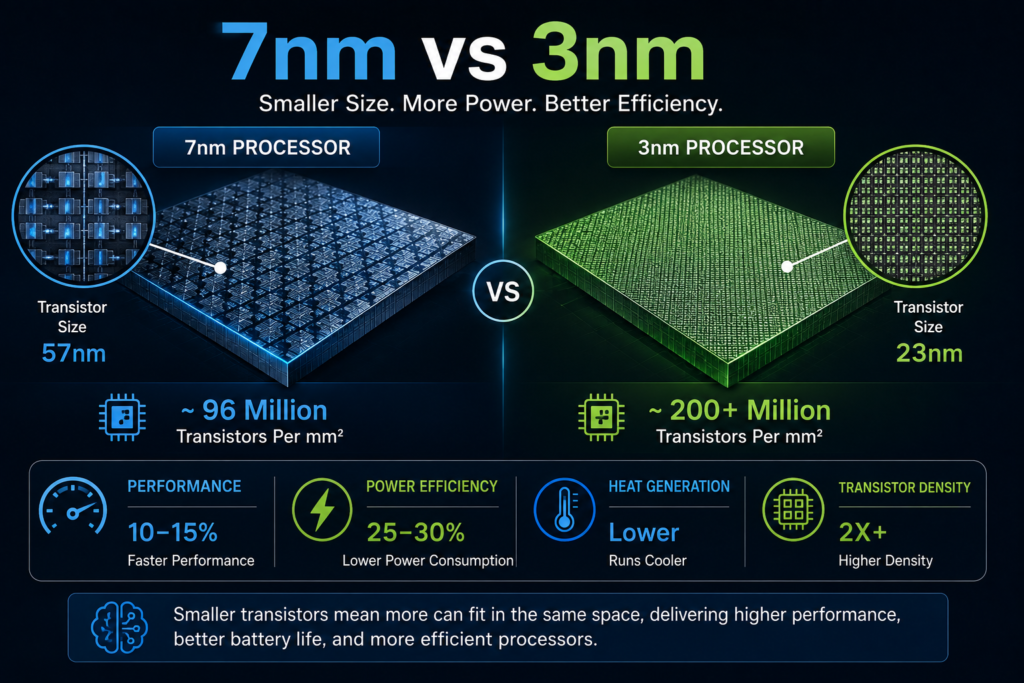 What Is a Mobile Processor? Nanometer & Core Count Explained 7nm vs 3nm processor comparison