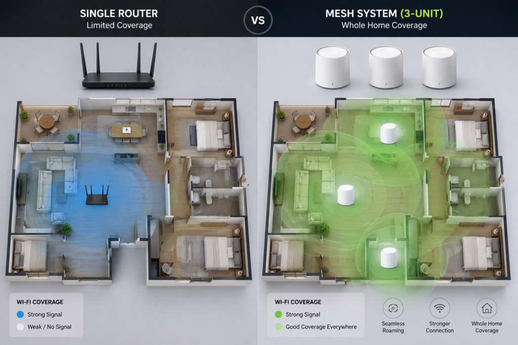 Best WiFi Router to Buy for Work From Home (Every Budget) mesh wifi vs single router comparison